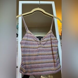 Forever 21: Cropped strip cami shirt (Purple, Pink, White, Orange)